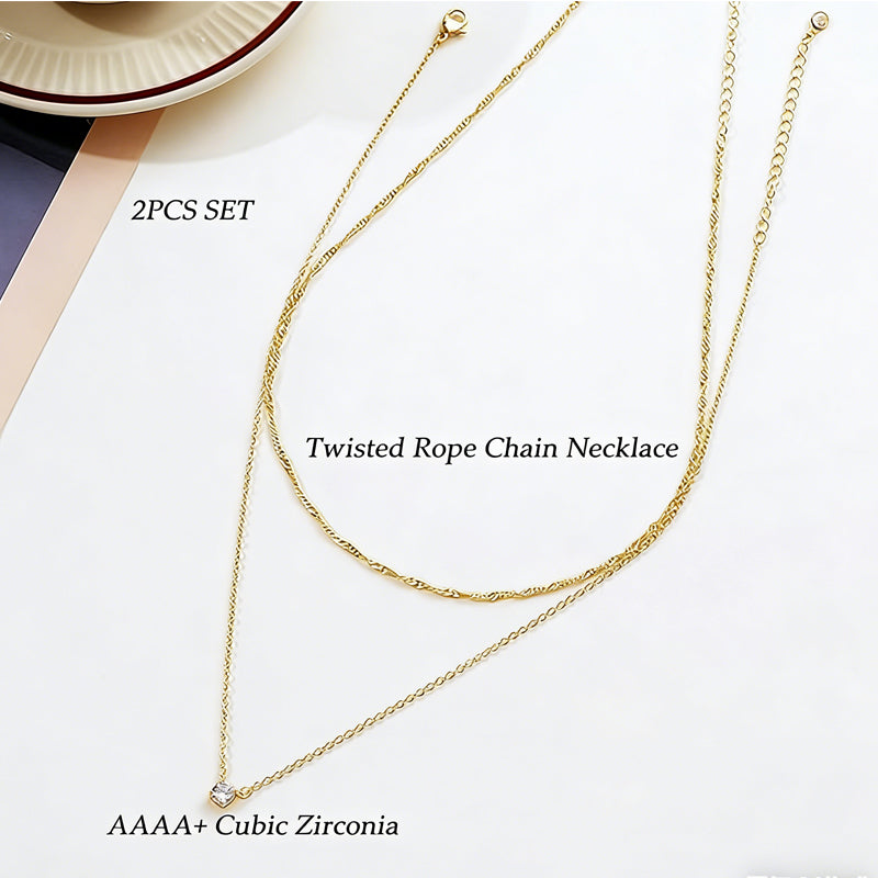 14K gold-plated cubic zirconia solitaire pendant necklace, Falvine, view 2