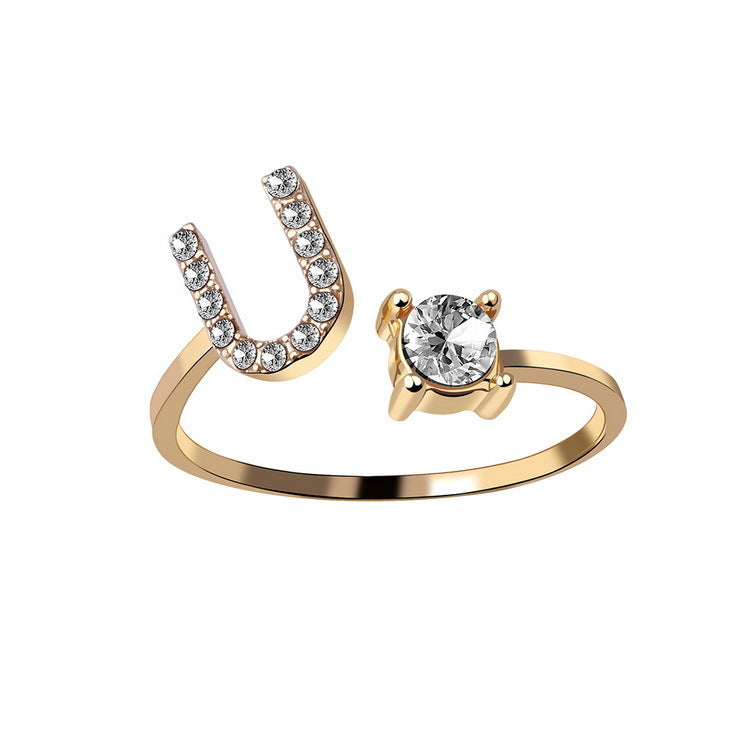 Initial letter ring with zirconia, product view
