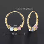 Cube Bead Hoop Earrings