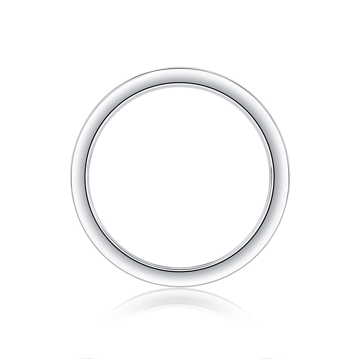Galaxy S925 silver moissanite ring, side view