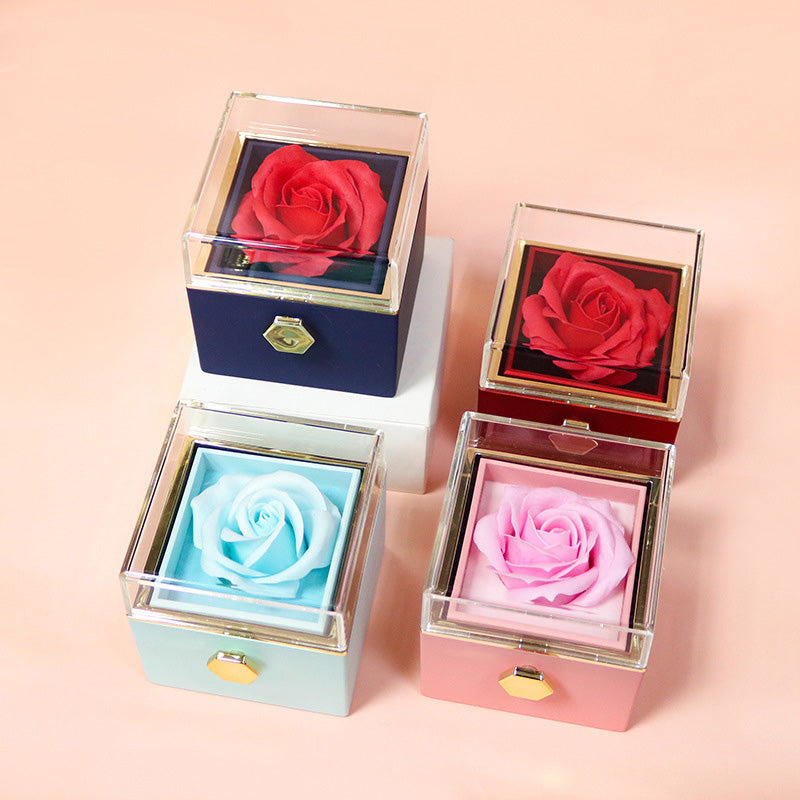 Rose gift box with paper box and gift bag