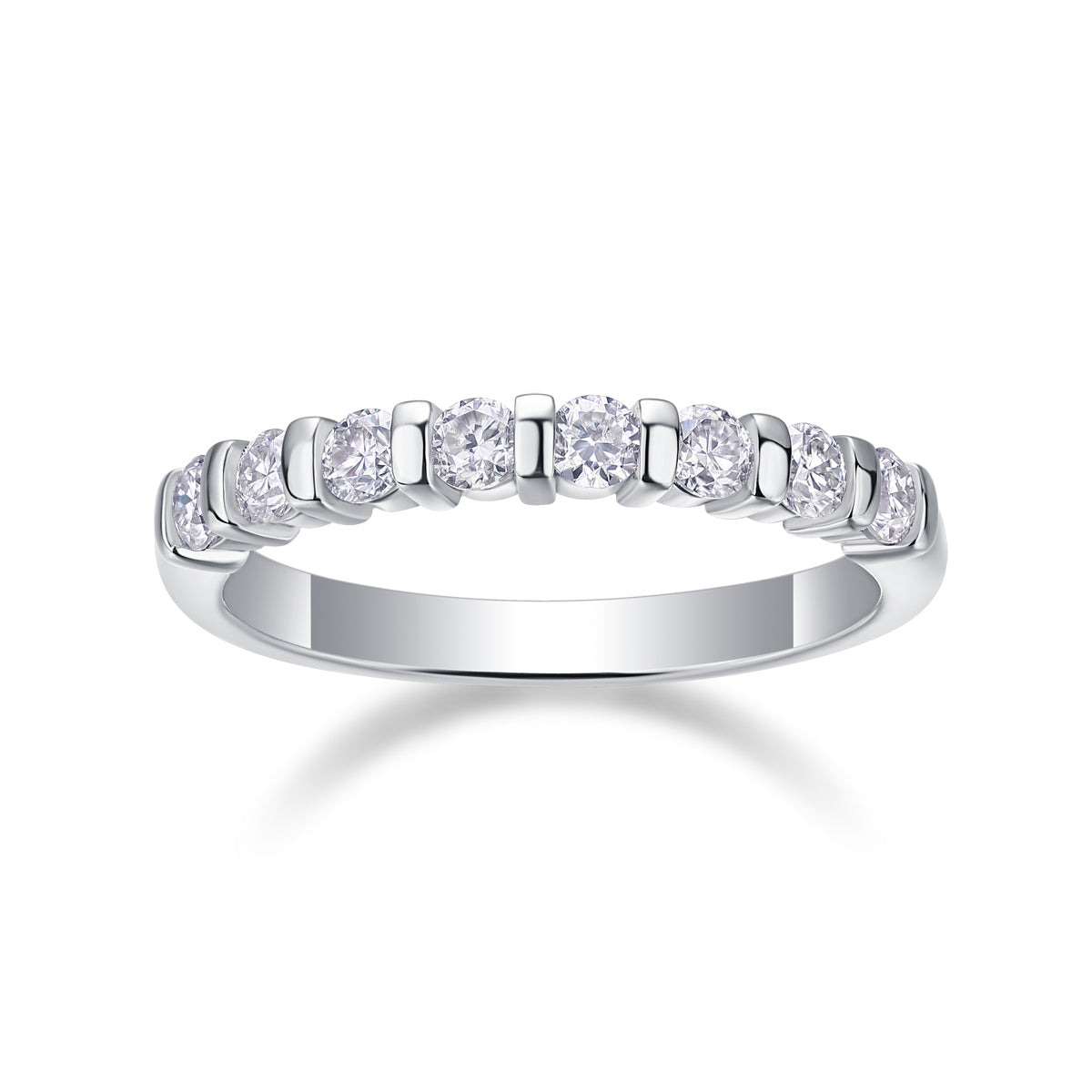 Moissanite ring in S925 silver, detail