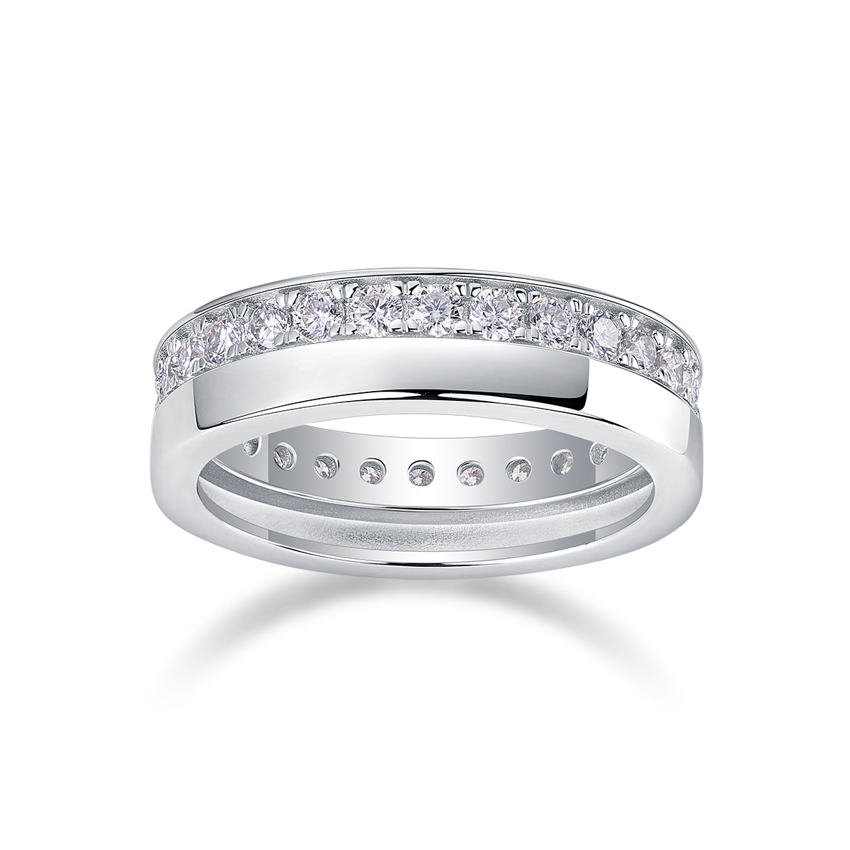 Galaxy S925 silver moissanite ring, detail