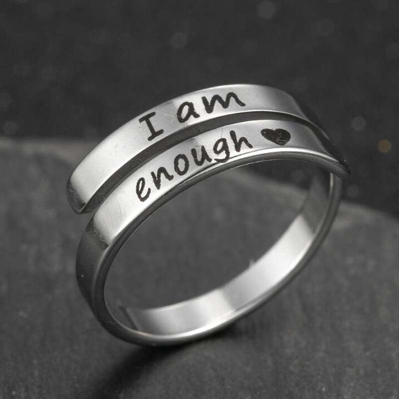 Stainless steel double-layer letter ring