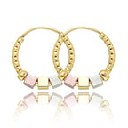 Cube Bead Hoop Earrings