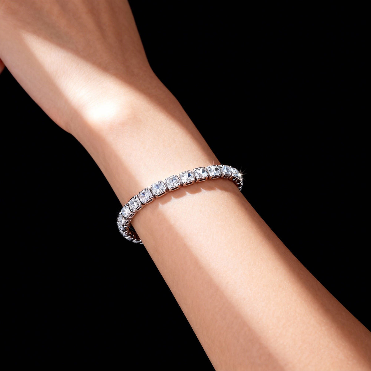 14K rose gold plated cubic zirconia tennis bracelet, Falvine, view 3