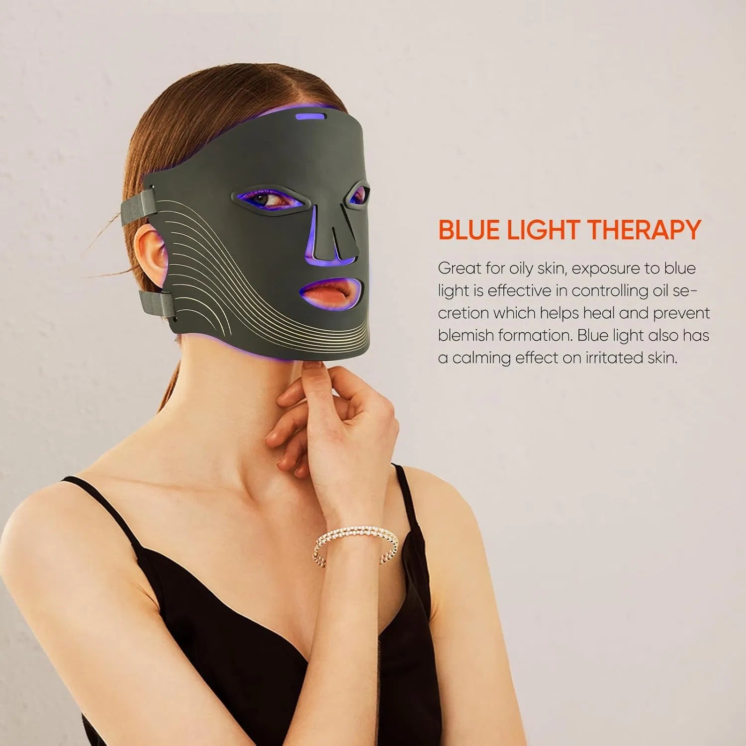 Seven light colors available on the LED light therapy face mask