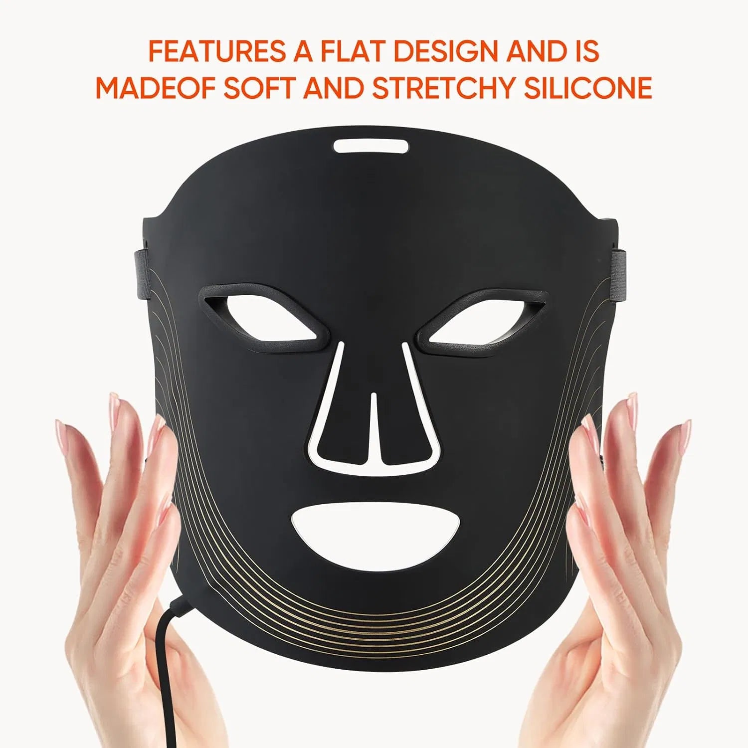 LED face mask showing the blue light setting
