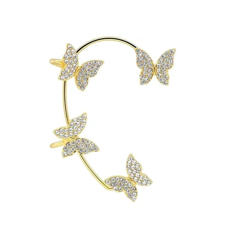 Butterfly Ear Clip and Hook Earrings