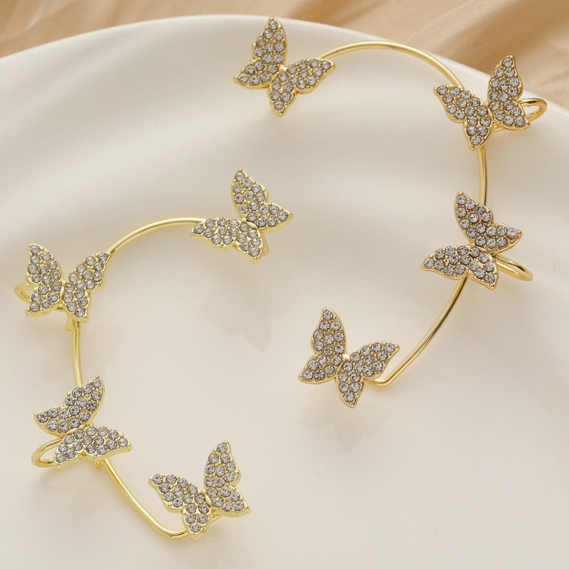 Butterfly Ear Clip and Hook Earrings