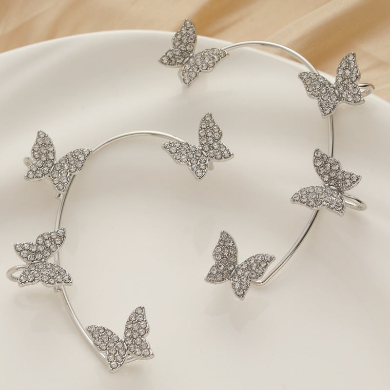 Butterfly Ear Clip and Hook Earrings