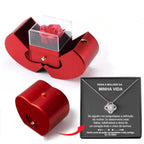 Soap-flower rose inside the apple keepsake box