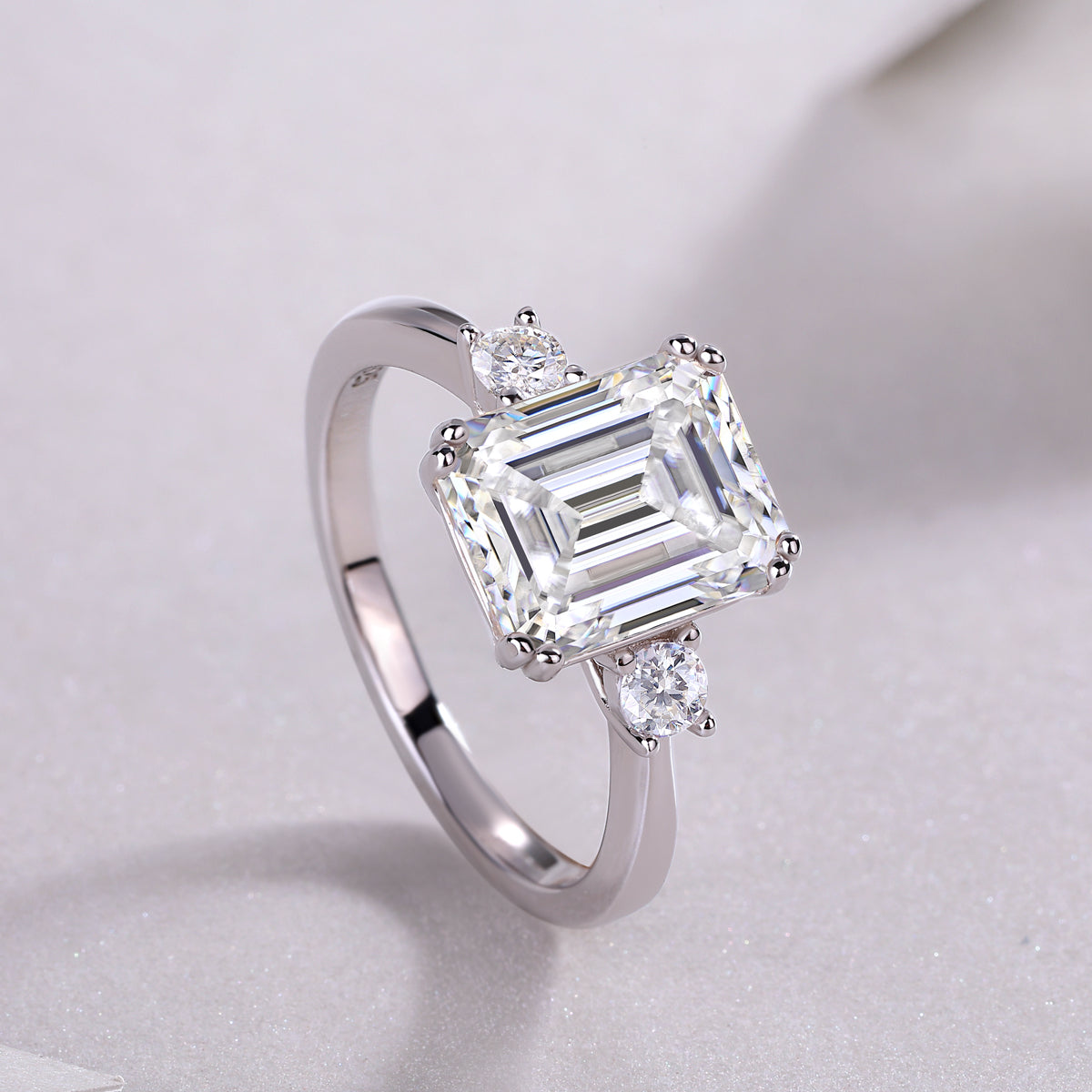 Octagon moissanite S925 silver ring