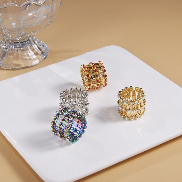 2-in-1 transforming ring, rhinestone detail