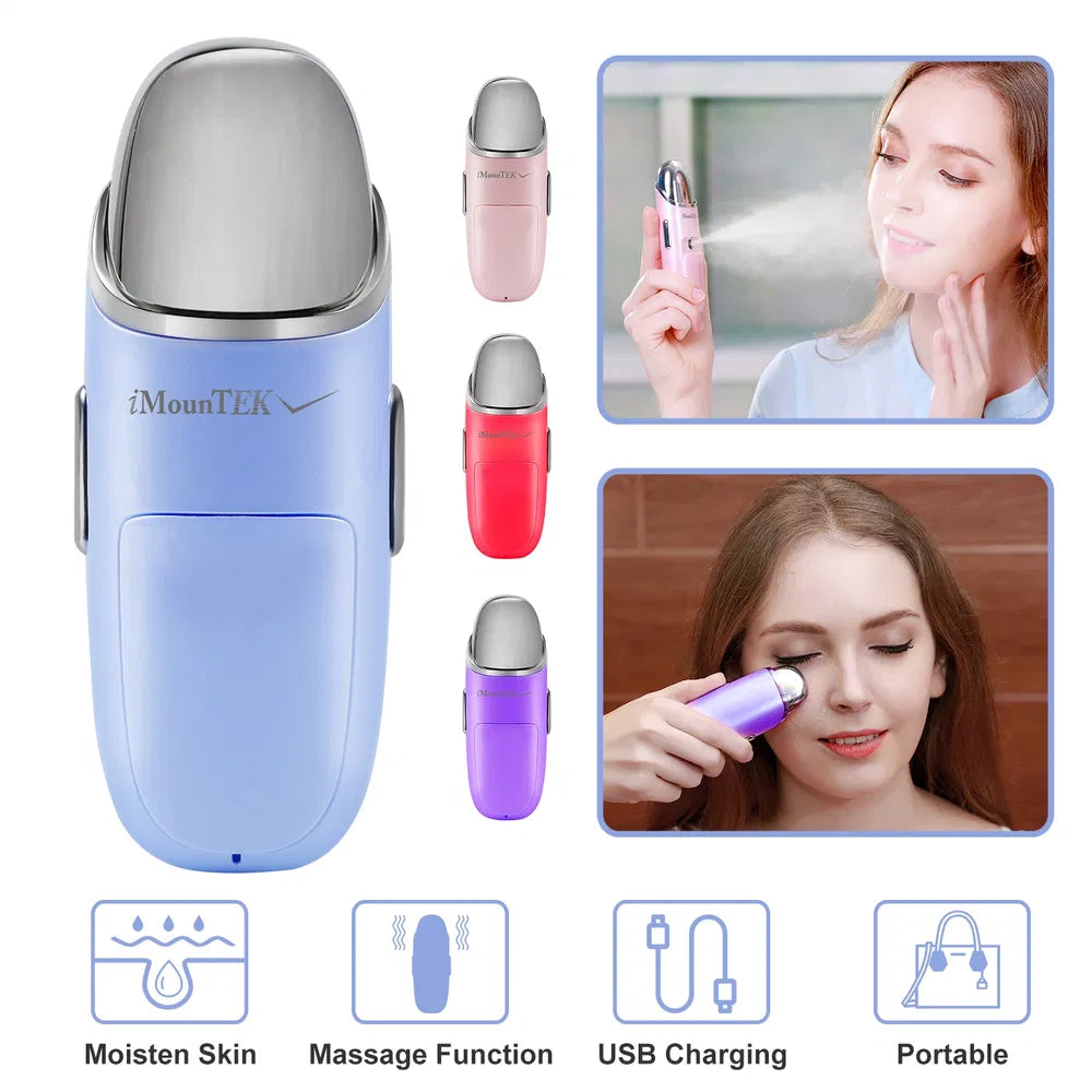 Nano mist facial sprayer held in the hand for size