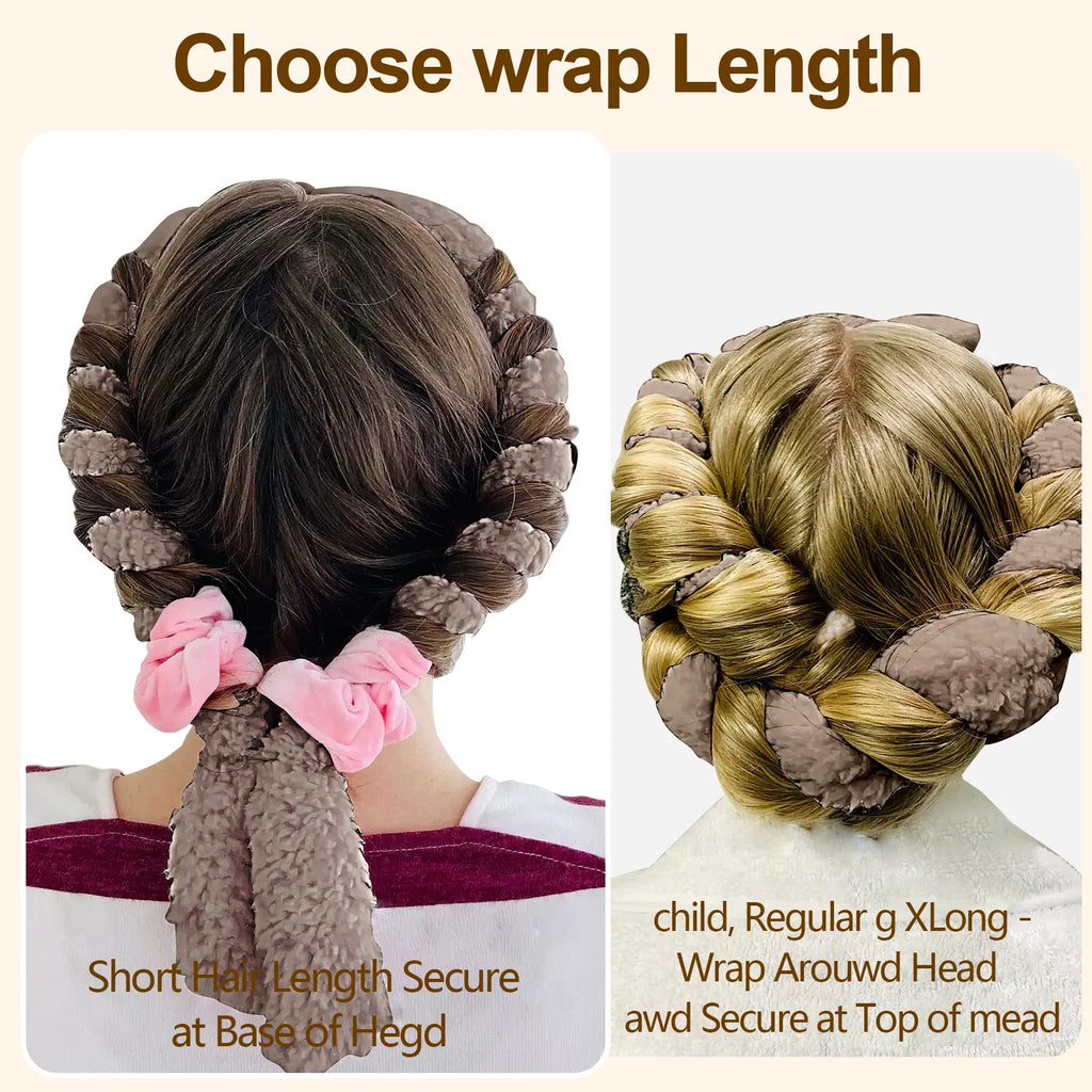 Soft overnight waves created by the satin heatless curling rod