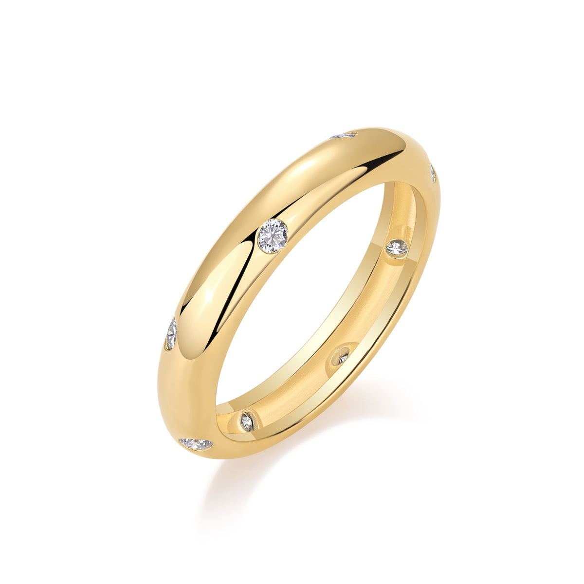 Starry moissanite ring in S925 silver, alternate view