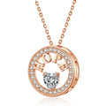 925 sterling silver zirconia pendant necklace worn at the collarbone