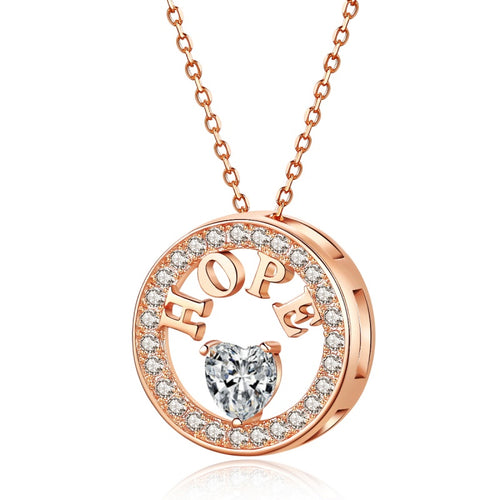 925 sterling silver zirconia pendant necklace worn at the collarbone