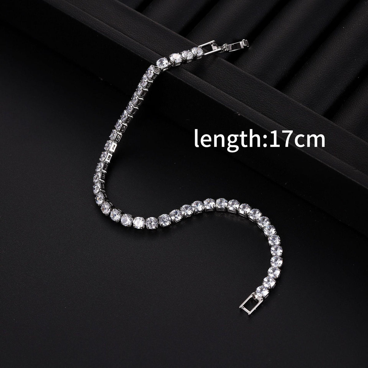 14K rose gold plated cubic zirconia tennis bracelet, Falvine, view 5